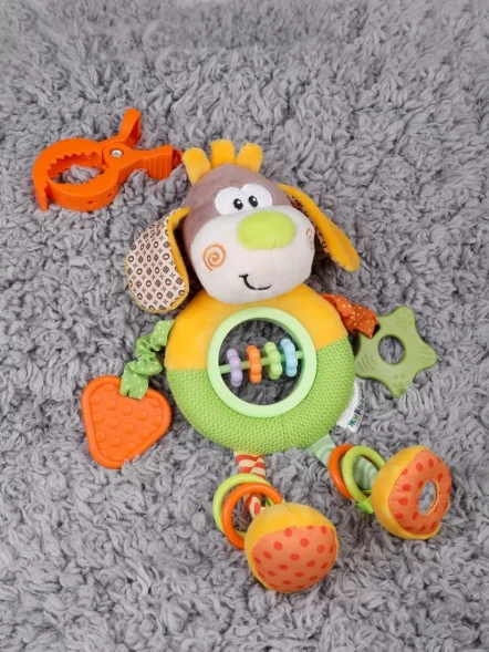 Подвеска большая с прорезывателями и погремушками "Пёсик Том", Жирафики