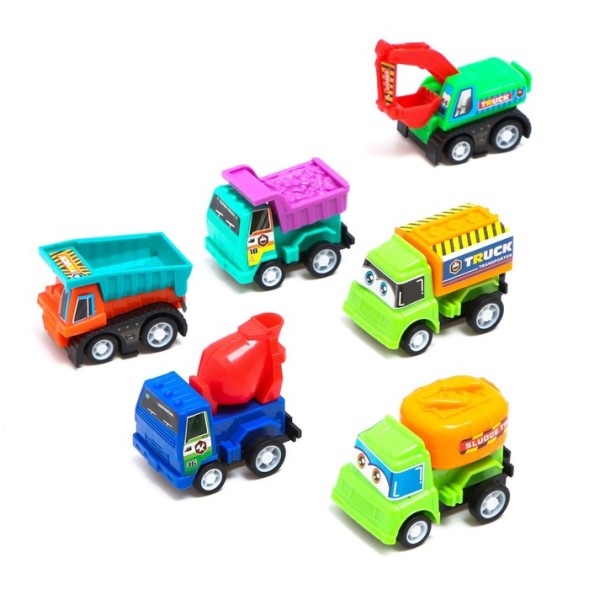 Набор инерционных машин «Стройка» в сумке, 6 штук, МИКС