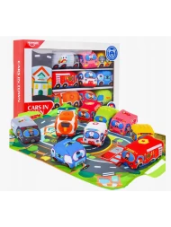Игровой набор мягкие машинки с ковриком-сумкой, 1+, Huanger