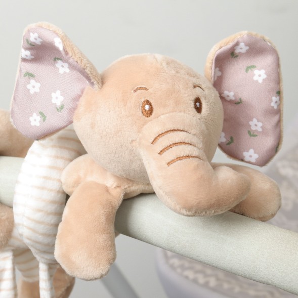 Растяжка - спираль на коляску/кроватку Крошка Я «Слоник Няша», с прорезывателем, от 3 мес.