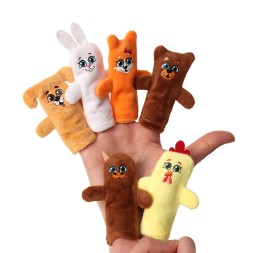 Пальчиковый театр «Заяц и лисичка», набор 6 персонажей, сценарий