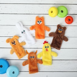 Пальчиковый театр «Заяц и лисичка», набор 6 персонажей, сценарий