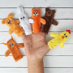 Пальчиковый театр «Заяц и лисичка», набор 6 персонажей, сценарий