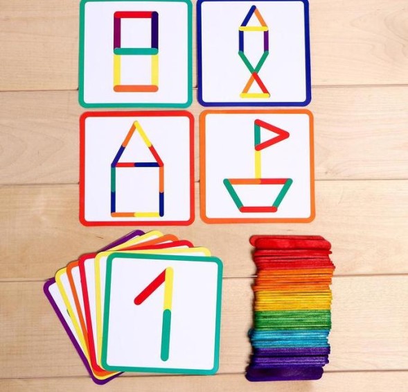 Развивающий набор «Собери фигуры», с палочками
