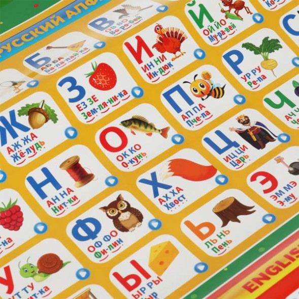 Двусторонний плакат Умка. Жукова М.А. 4в1, азбука, 650 слогов, песен, стихов