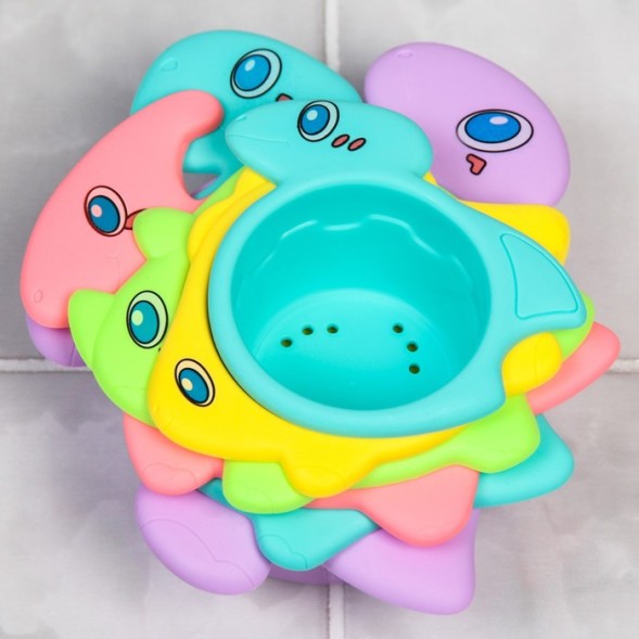 Набор игрушек для игры в ванне «Динозаврики - стаканчики», 6 шт