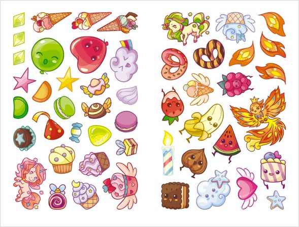 В сладкой сказке (Единороги), раскраска с наклейками