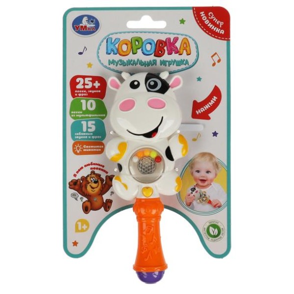 Музыкальная погремушка коровка Умка