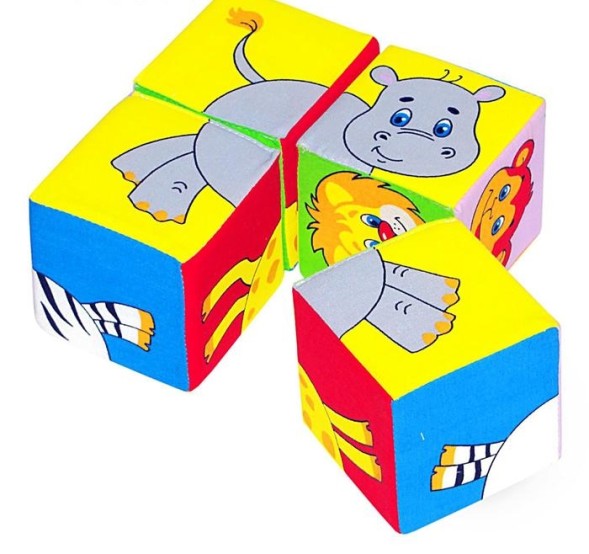 Развивающая игрушка - кубики «Собери картинку», животные Африки, Мякиши