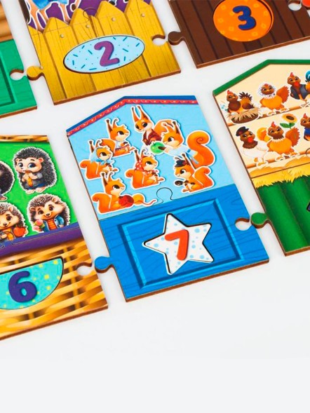 Досочки Сегена. Сортер деревянный для малышей «Умный городок. Формы, цвета, животные,счёт»