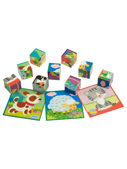 Умные кубики в поддончике. Любимчики, 9 штук. АЙРИС-пресс