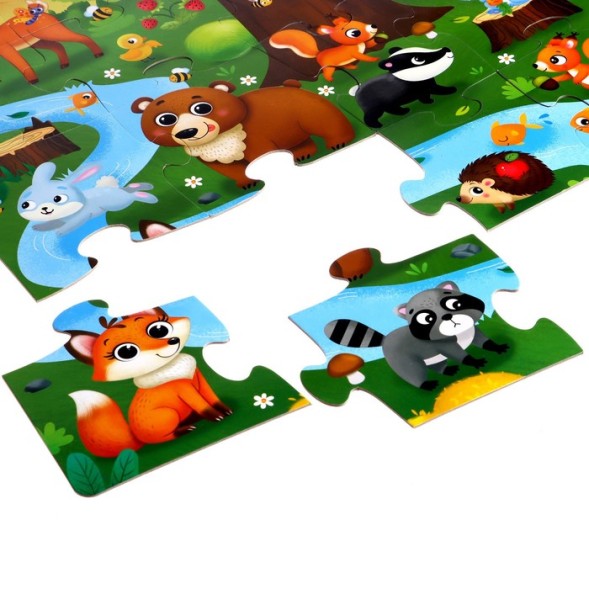 Напольный пазл «Лес и его жители»