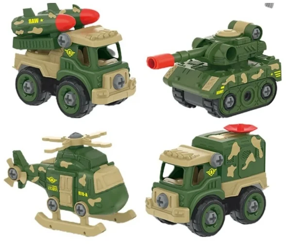 Конструктор военные машины, 4 шт в наборе