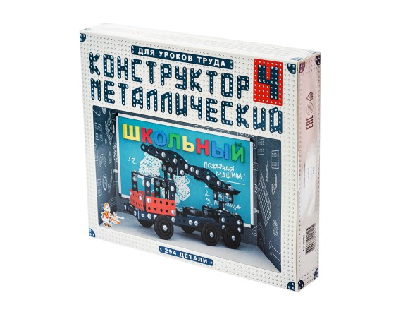 Конструктор металлический «Школьный-4» для уроков труда, 294 детали