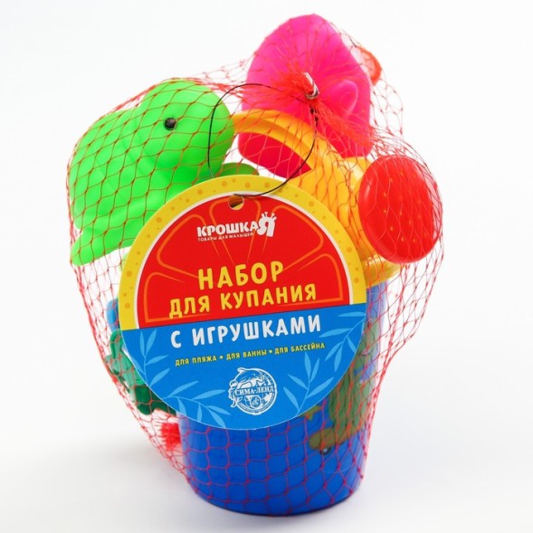 Набор игрушек для игры в ванне: лейка + 3 пвх игрушки, виды и цвет СЮРПРИЗ