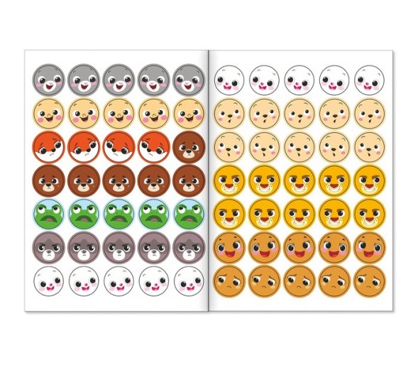 Наклейки кружочки «Эмоции», 16 стр.
