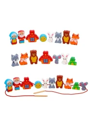 Шнуровка-сказка 2в1 &quot;Теремок + Колобок&quot;: 10 дет 3-6 см, шнурок. Mapacha