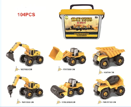 Конструктор строительные машины, 6 шт в наборе