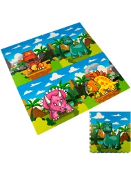 Коврик игровой 60х60х1 см 4 элемента, динозавры