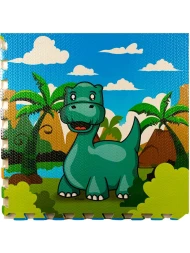 Коврик игровой 60х60х1 см 4 элемента, динозавры