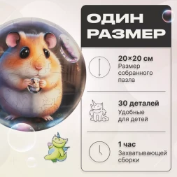 Деревянный пазл Bubblezz Хомячок, 30 деталей