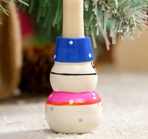 Свистулька «Снеговик», 3х7 см, микс, ручная роспись
