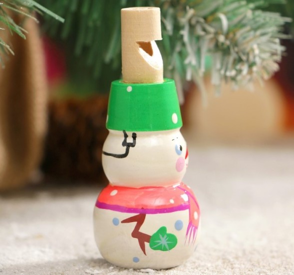 Свистулька «Снеговик», 3х7 см, микс, ручная роспись