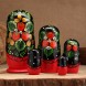 Матрёшка дерево «Земляничка», красное платье, 5 кукольная, 15 см