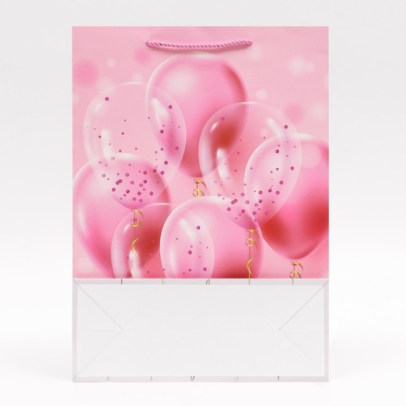 Пакет подарочный ламинированный «Праздничное настроение», розовый, 30×41.5×12 см