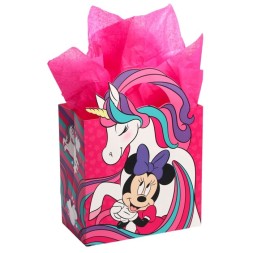 Пакет подарочный с упаковочной бумагой тишью, Единорог, 22×22×12 см, упаковка, Минни Маус
