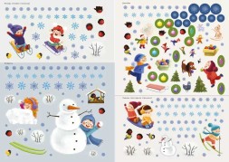 600 наклеек. Времена года. Робинс