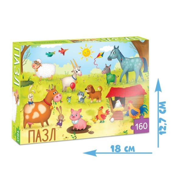 Пазл детский «На ферме», 160 элементов