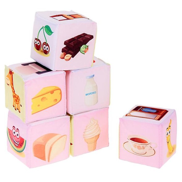 Набор мягких кубиков Дельфин «Предметы»