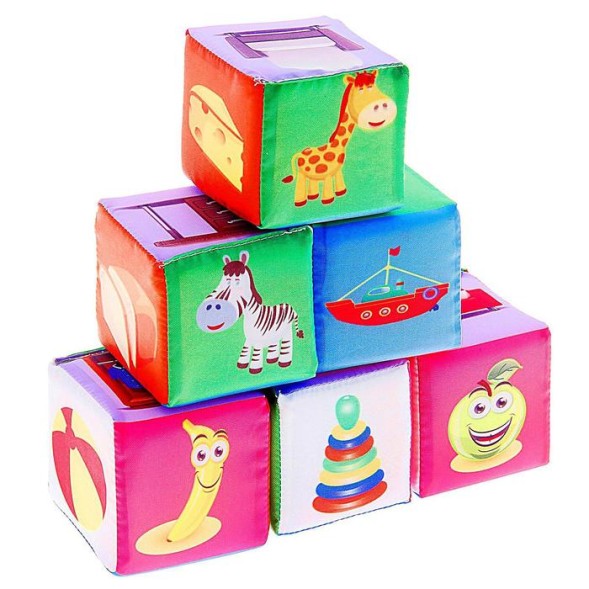 Набор мягких кубиков Дельфин «Предметы»