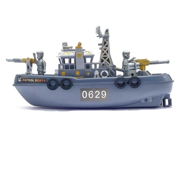 Детский корабль «Морской патруль», работает от батареек, световые и звуковые эффекты