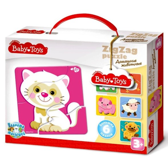 Тройные зиг-заг пазлы «Домашние животные». Десятое королевство