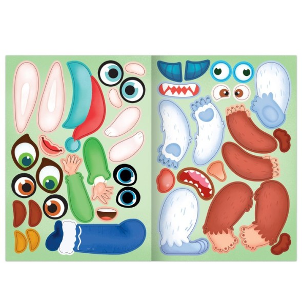 Книжка с наклейками «Новогодние мордашки», 85 наклеек