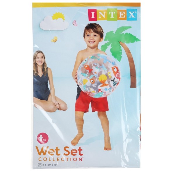 Мяч пляжный «Узоры», d=51 см, от 3 лет, цвета МИКС, 59040NP INTEX