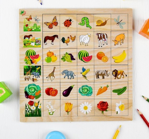 Развивающая игра «Ассоциации природа» из дерева