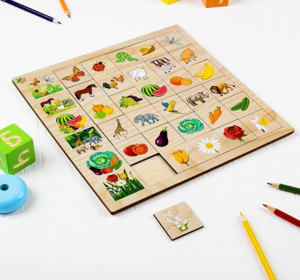 Развивающая игра «Ассоциации природа» из дерева