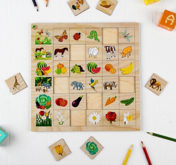 Развивающая игра «Ассоциации природа» из дерева