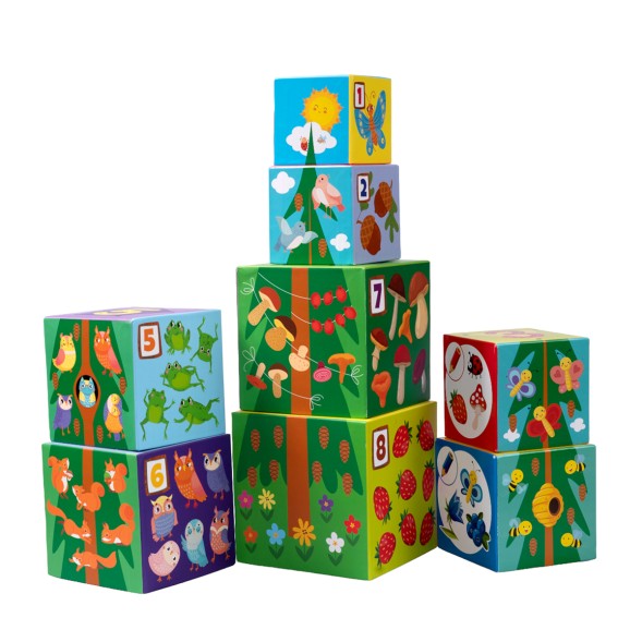 Развивающая пирамидка из кубиков &quot;Лесные жители&quot; 8 в 1. Десятое королевство