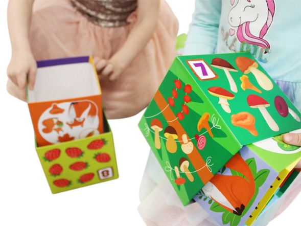 Развивающая пирамидка из кубиков &quot;Лесные жители&quot; 8 в 1. Десятое королевство