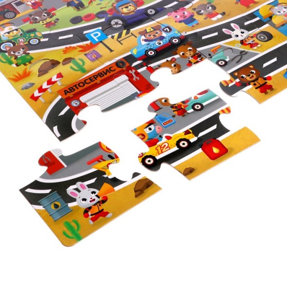 Напольный пазл «Гонки на виражах»