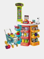 Супермаркет детский с кассой и тележкой