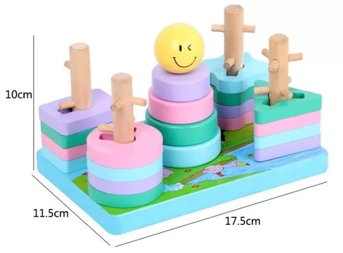Деревянный сортер Ключики-Пирамидка Смайлик