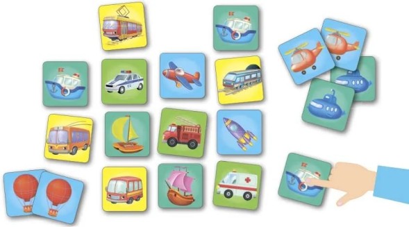 Настольные игры. Мемо Лото. Транспорт. 2 в 1
