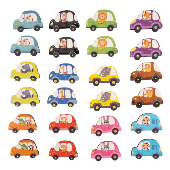 Настольная деревянная игра МЕМО «Машинки». Десятое королевство