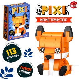 Конструктор блочный «PIXI. Лисёнок», животные, мини блоки, 113 деталей