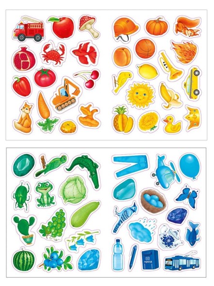 Изучаем цвета, слова, цифры с наклейками. Робинс